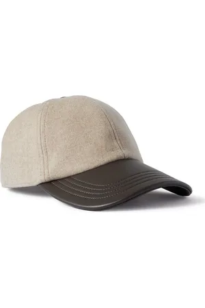 Berluti Logo-Embroidered Cashmere-Blend and Leather Baseball Cap - Men - - S
