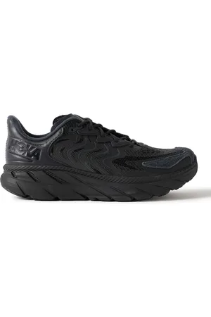 Hoka One One Clifton LS Rubber-Trimmed Mesh, Leather and Suede Running Sneakers - Men - - US 9