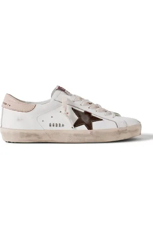 Golden Goose Super-Star Distressed Suede-Trimmed Leather Sneakers - Men - - EU 46