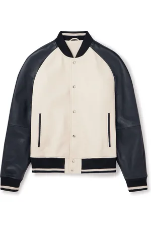Mr P. Full-Grain Leather Varsity Jacket - Men - - M