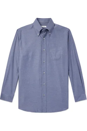 Loro Piana Button-Down Collar Cotton and Cashmere-Blend Denim Shirt - Men - - M