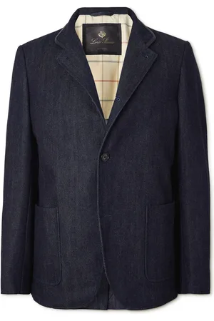 Loro Piana Spagna Leather-Trimmed Cotton and Cashmere-Blend Denim Jacket - Men - - M