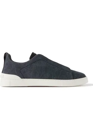 Ermenegildo Zegna Leather-Trimmed Canvas Slip-On Sneakers - Men - - UK 10.5