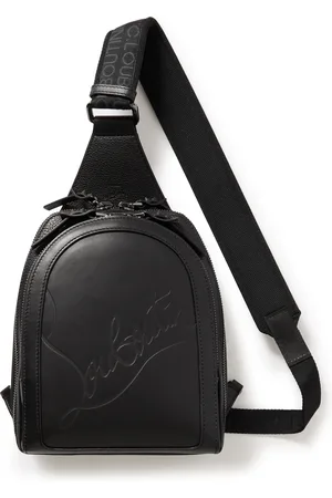 Christian Louboutin Loubifunk Logo-Debossed Mesh-Trimmed Leather Backpack - Men