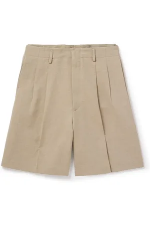 Loro Piana Joetsu Wide-Leg Pleated Cotton and Linen-Blend Twill Shorts - Men - - IT 48