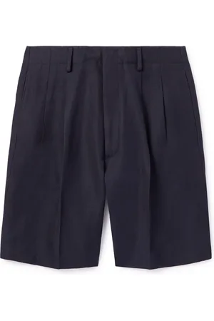 Loro Piana Joetsu Straight-Leg Pleated Cotton and Linen-Blend Twill Bermuda Shorts - Men - - IT 50