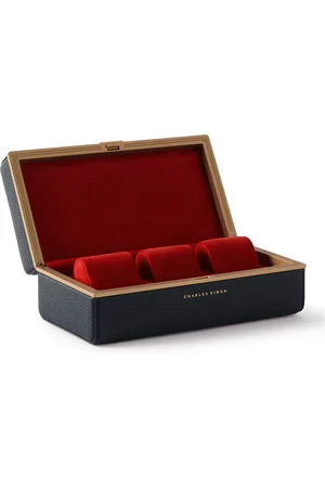 Charles Simon Eaton - Year of the Dragon Printed Full-Grain Leather Three-Piece Travel Watch Case - Men