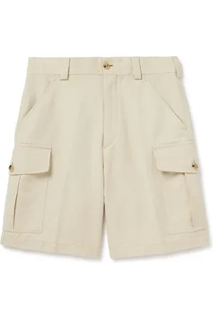 Loro Piana Bizen Wide-Leg Cotton and Linen-Blend Canvas Cargo Shorts - Men - - IT 52