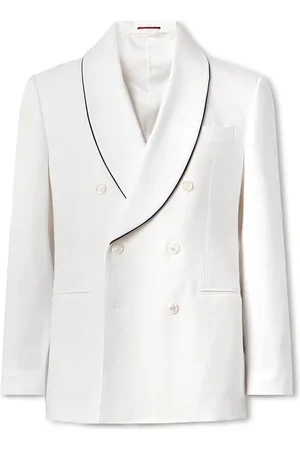 Brunello Cucinelli Double-Breasted Cotton Tuxedo Jacket - Men - - IT 46