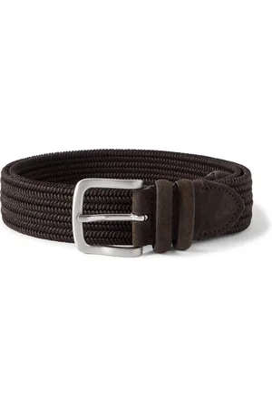 Mr P. 3.5cm Suede-Trimmed Woven Belt - Men - - EU 110