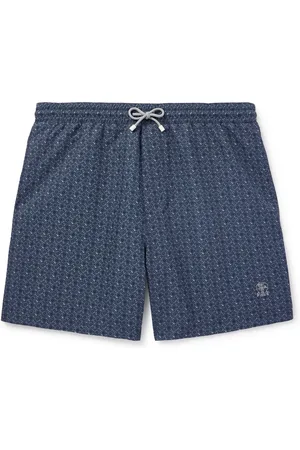 Brunello Cucinelli Straight-Leg Mid-Length Printed Swim Shorts - Men - - M