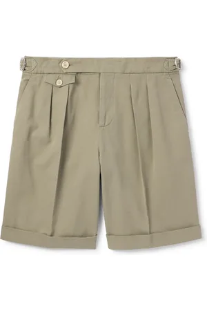 Brunello Cucinelli Straight-Leg Pleated Garment-Dyed Cotton-Twill Shorts - Men - - IT 56
