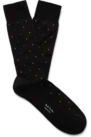 Paul Smith Ribbed Polka-Dot Jacquard-Knit Cotton-Blend Socks - Men