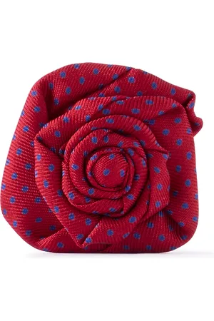 Charvet Polka-Dot Silk-Faille Lapel Pin - Men