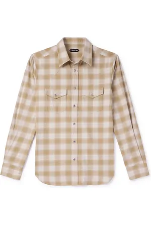 Tom Ford Checked Cotton-Flannel Western Shirt - Men - - EU 41