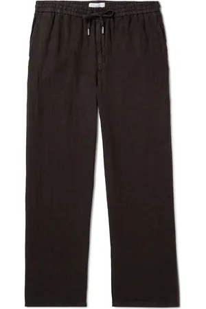 Mr P. Edward Straight-Leg Garment-Dyed Linen Drawstring Trousers - Men - - 38