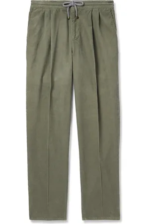 Brunello Cucinelli Straight-Leg Pleated Cotton-Corduroy Drawstring Trousers - Men - - IT 46