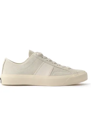 Tom Ford Cambridge Leather-Trimmed Suede Sneakers - Men - - UK 9.5