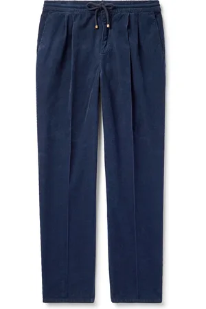 Brunello Cucinelli Straight-Leg Pleated Cotton-Corduroy Drawstring Trousers - Men - - IT 46