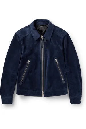 Tom Ford Leather-Trimmed Suede Bomber Jacket - Men - - IT 58