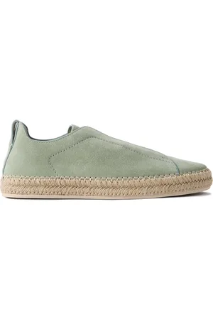 Ermenegildo Zegna Triple Stitch™ Leather-Trimmed Suede Slip-On Sneakers - Men - - UK 6