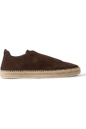 Ermenegildo Zegna Triple Stitch™ Leather-Trimmed Suede Slip-On Sneakers - Men - - UK 6