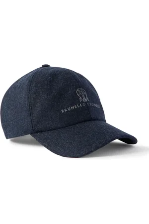 Brunello Cucinelli Logo-Embroidered Leather-Trimmed Wool-Flannel Baseball Cap - Men - - S