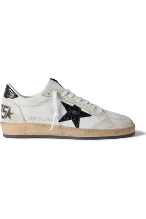 Golden Goose Ball Star Distressed Suede-Trimmed Leather Sneakers - Men - - EU 46