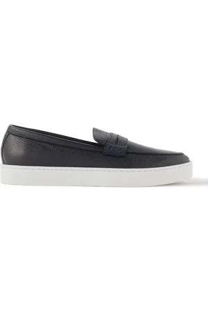Manolo Blahnik Ellis Textured-Leather Penny Loafers - Men - - UK 10
