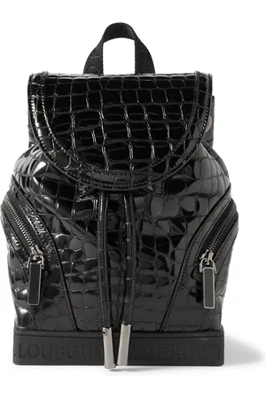 Christian Louboutin Explorafunk Small Croc-Effect Patent-Leather Backpack - Men