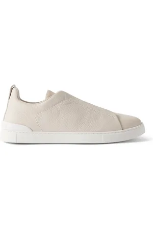 Ermenegildo Zegna Triple Stitch Full-Grain Leather and Suede Sneakers - Men - - UK 7