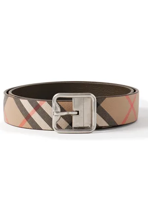 Burberry 3.5cm Reversible Checked Coated-Canvas and Full-Grain Leather Belt - Men - - EU 95