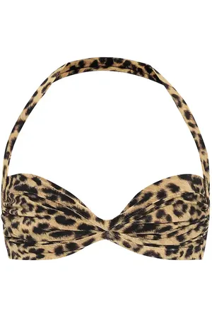 Norma Kamali Bill leopard-print bikini top