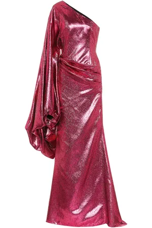 HALPERN Metallic asymmetric gown