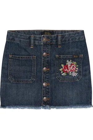 Ralph Lauren Embroidered denim skirt