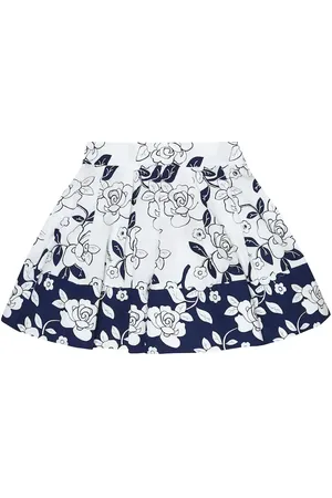 MONNALISA Floral cotton A-line skirt