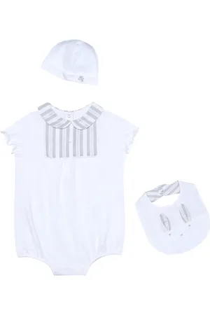 Tartine Et Chocolat Baby playsuit, hat and bib set