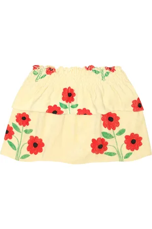 The Animals Observatory Wombat floral cotton-blend skirt
