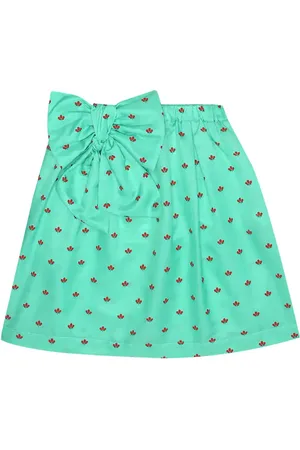 The Animals Observatory Swan printed silk-blend skirt