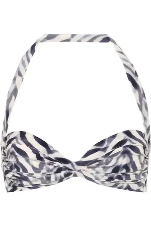 Norma Kamali Bill zebra-print bikini top