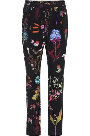 Stella McCartney Floral high-rise slim silk pants