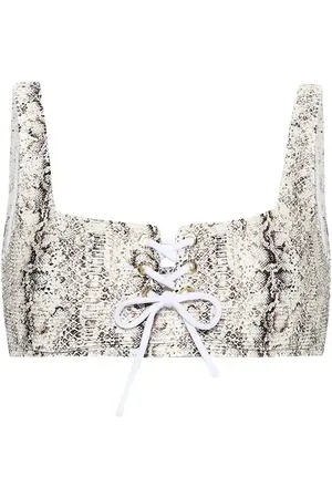 Heidi Klein Zambia snake-effect bikini top