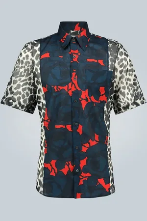 DRIES VAN NOTEN Floral and leopard printed shirt
