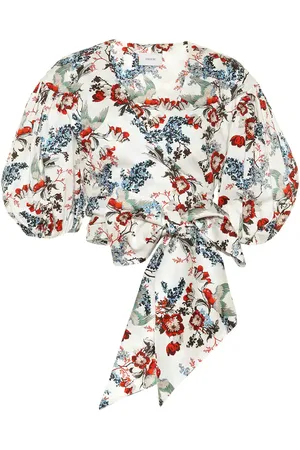 Erdem Cylenne floral cotton-poplin crop top