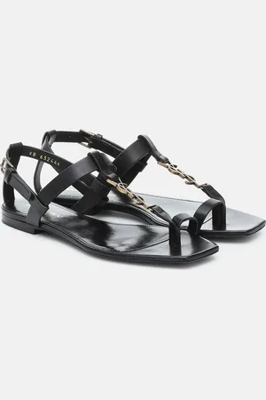 5mm cassandra leather flat sandals - Saint Laurent - Women | Luisaviaroma
