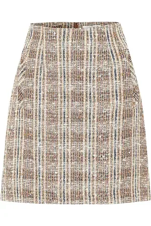 VERONICA BEARD Roman checked tweed miniskirt