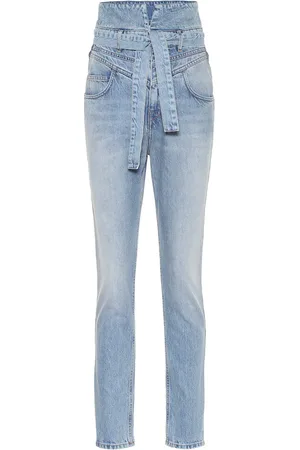 The Attico High-rise slim paperbag jeans