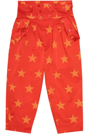 The Animals Observatory Camel printed stretch-satin pants