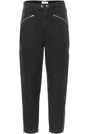 Frame Moto Zip high-rise straight jeans