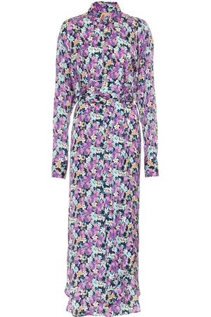 Plan C Floral crÃªpe de chine shirt dress